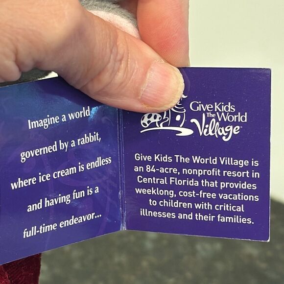 Give Kids the World Village MAYOR CLAYTON Bunny Rabbit Plush 10" NWT! - Picture 8 of 9